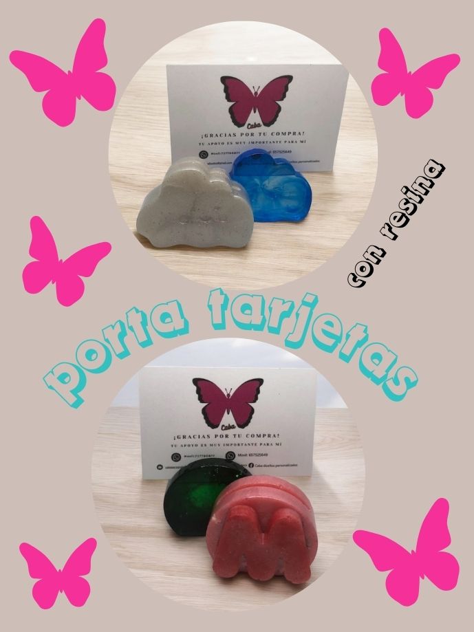 porta tarjetas con resina