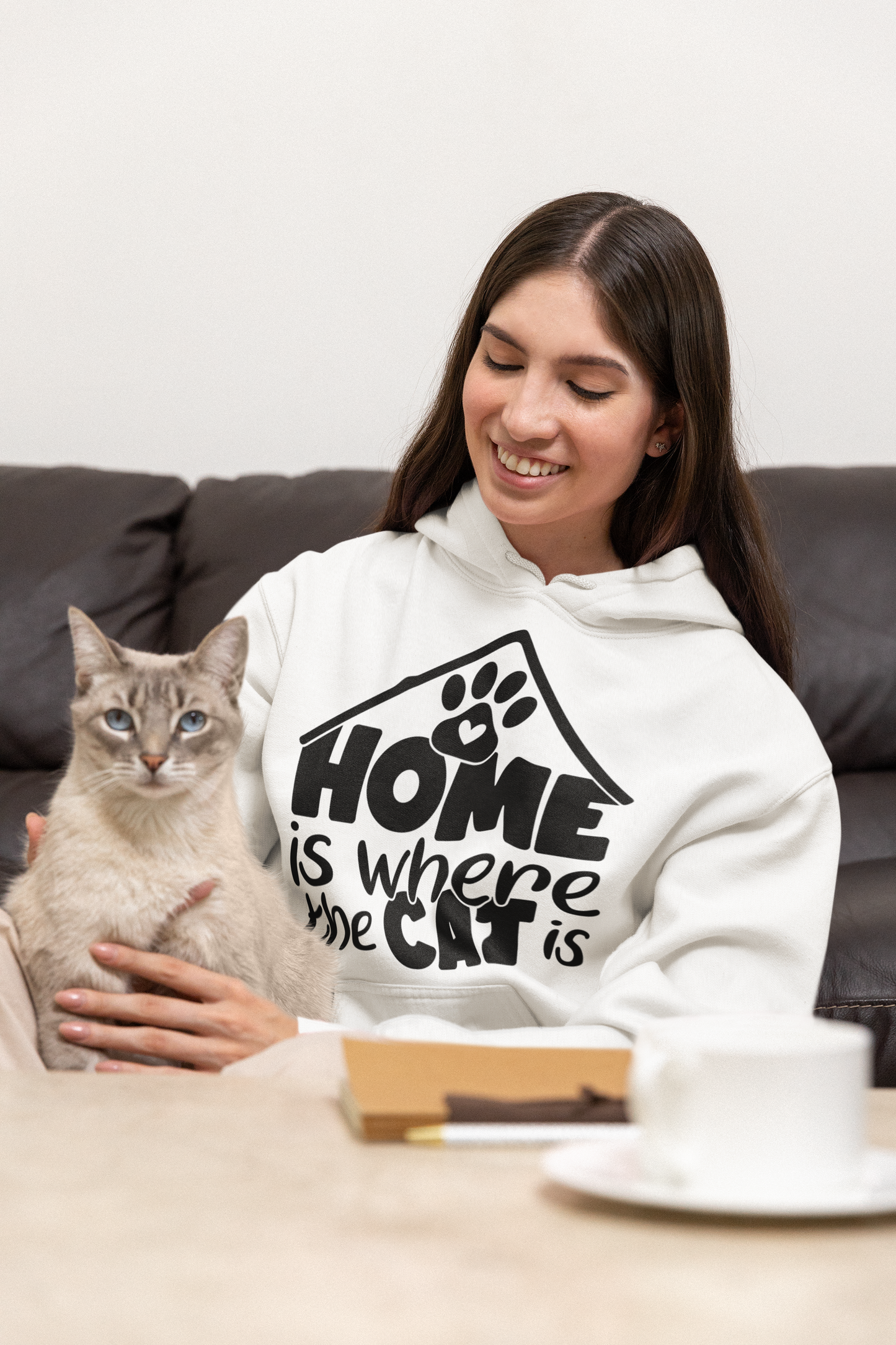 sudadera lucir con bienvenido al gato